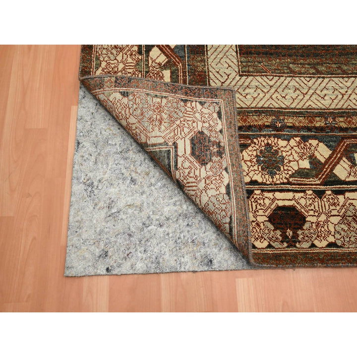 9'11" x 14'3" New Hand Knotted Brown Wool Rectangle Oriental Rug - MOA10275562