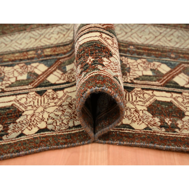 9'11" x 14'3" New Hand Knotted Brown Wool Rectangle Oriental Rug - MOA10275562
