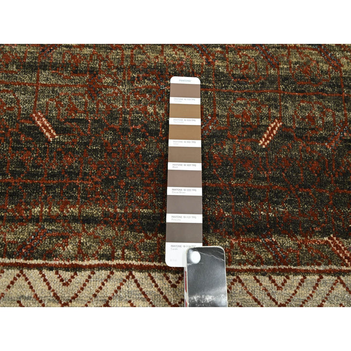 9'11" x 14'3" New Hand Knotted Brown Wool Rectangle Oriental Rug - MOA10275562