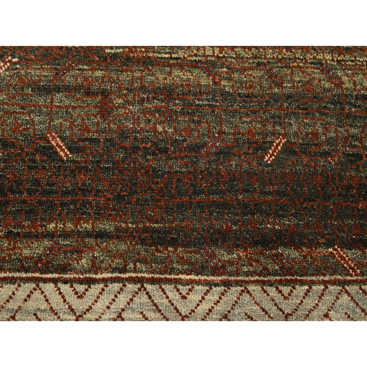 9'11" x 14'3" New Hand Knotted Brown Wool Rectangle Oriental Rug - MOA10275562