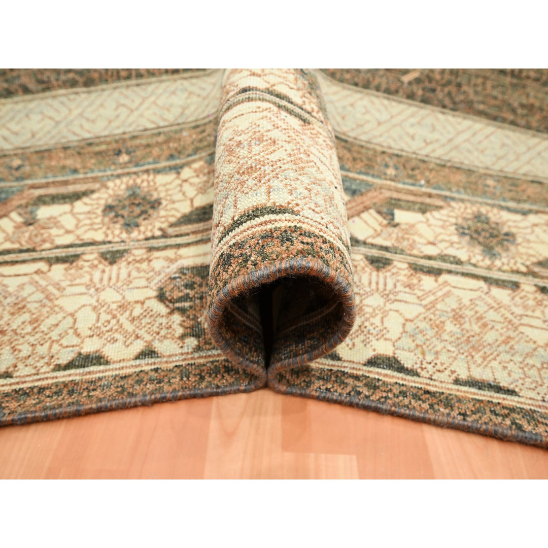 9'0" x 11'10" New Hand Knotted Brown Wool Rectangle Oriental Rug - MOA10275563