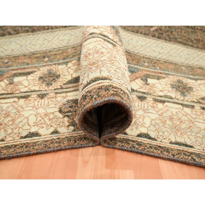 9'0" x 11'10" New Hand Knotted Brown Wool Rectangle Oriental Rug - MOA10275563