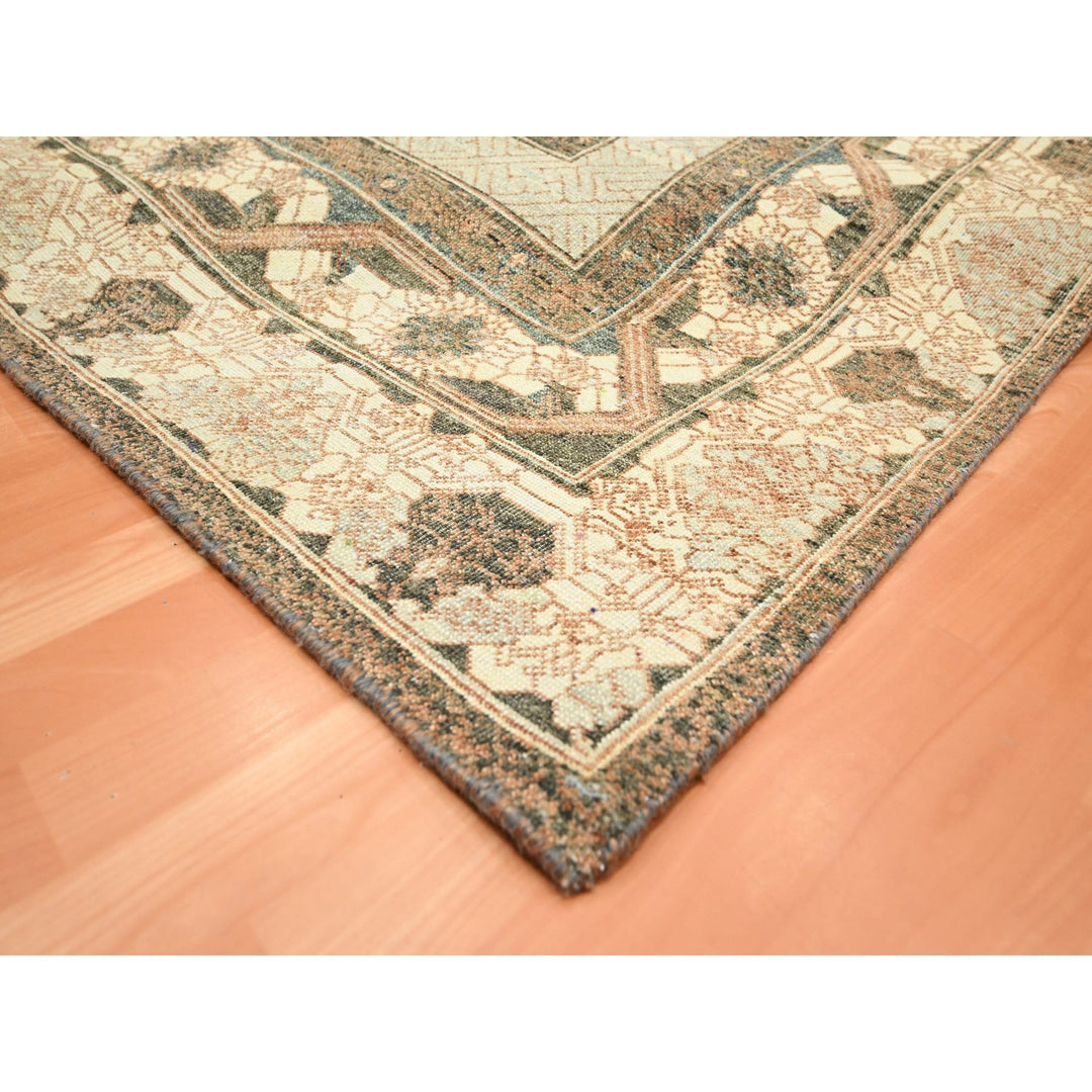 9'0" x 11'10" New Hand Knotted Brown Wool Rectangle Oriental Rug - MOA10275563
