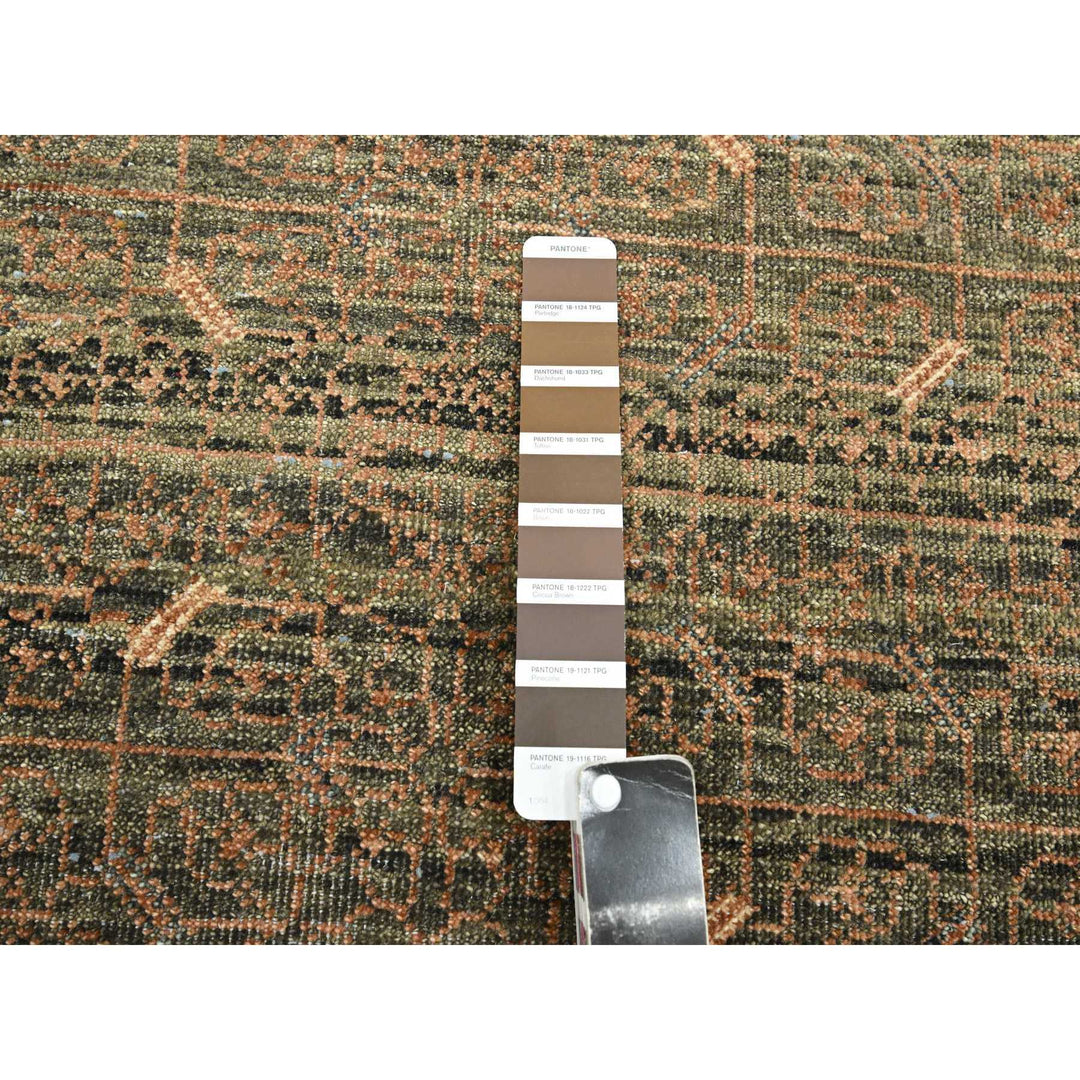 9'0" x 11'10" New Hand Knotted Brown Wool Rectangle Oriental Rug - MOA10275563