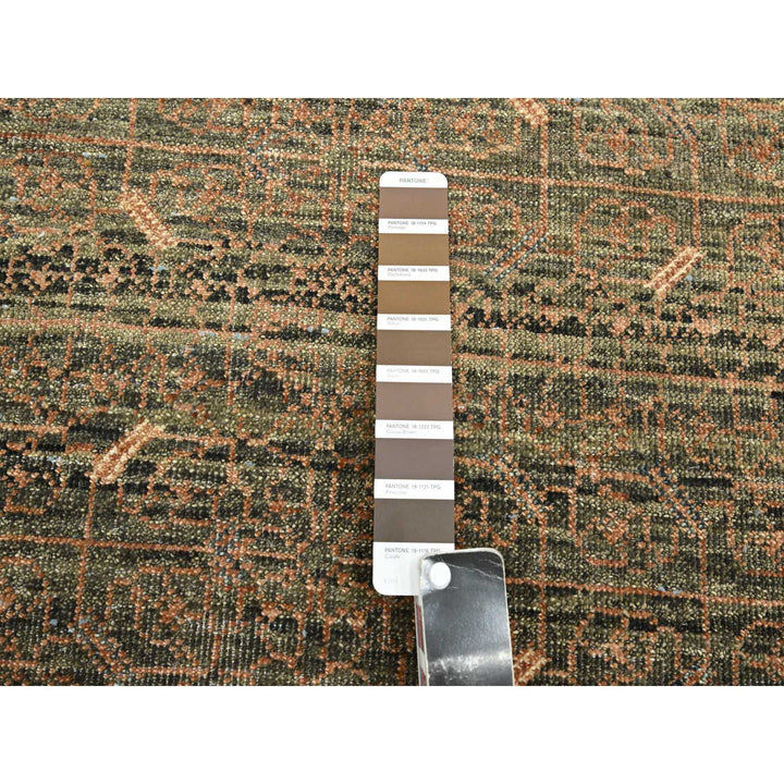 9'0" x 11'10" New Hand Knotted Brown Wool Rectangle Oriental Rug - MOA10275563