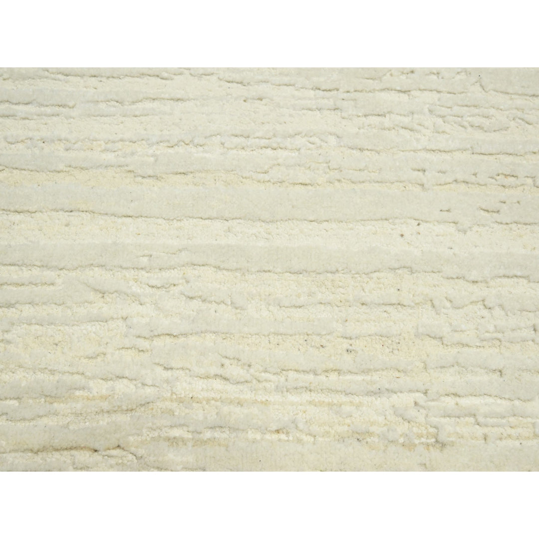 9'0" x 11'10" New Hand Knotted Ivory Wool Rectangle Oriental Rug - MOA10275570