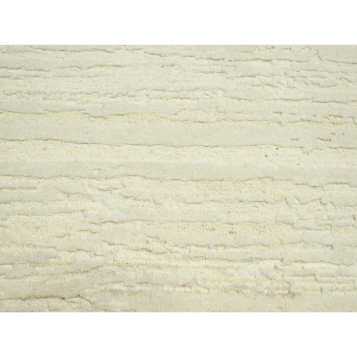 9'0" x 11'10" New Hand Knotted Ivory Wool Rectangle Oriental Rug - MOA10275570