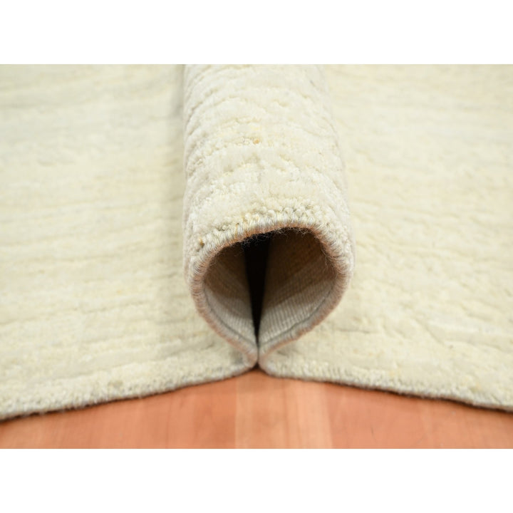 7'10" x 10'1" New Hand Knotted Ivory Wool Rectangle Oriental Rug - MOA10275571