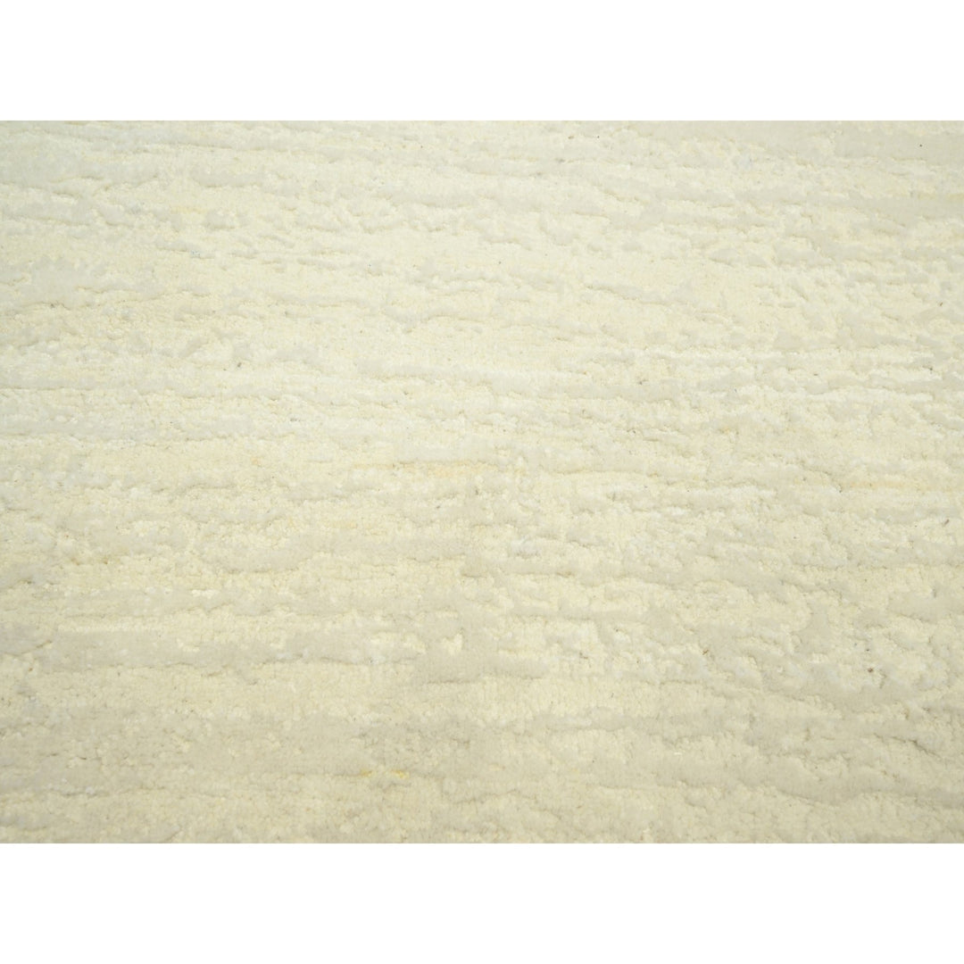 7'10" x 10'1" New Hand Knotted Ivory Wool Rectangle Oriental Rug - MOA10275571