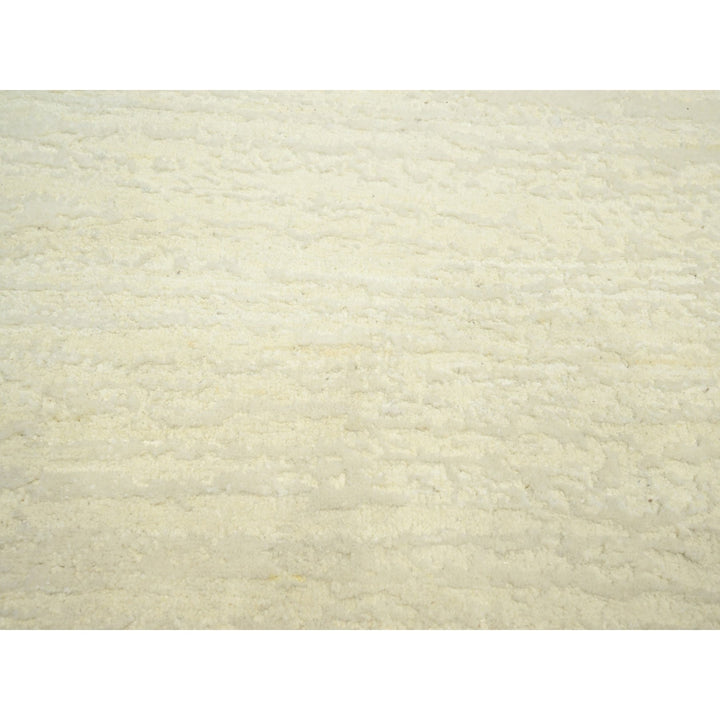 7'10" x 10'1" New Hand Knotted Ivory Wool Rectangle Oriental Rug - MOA10275571