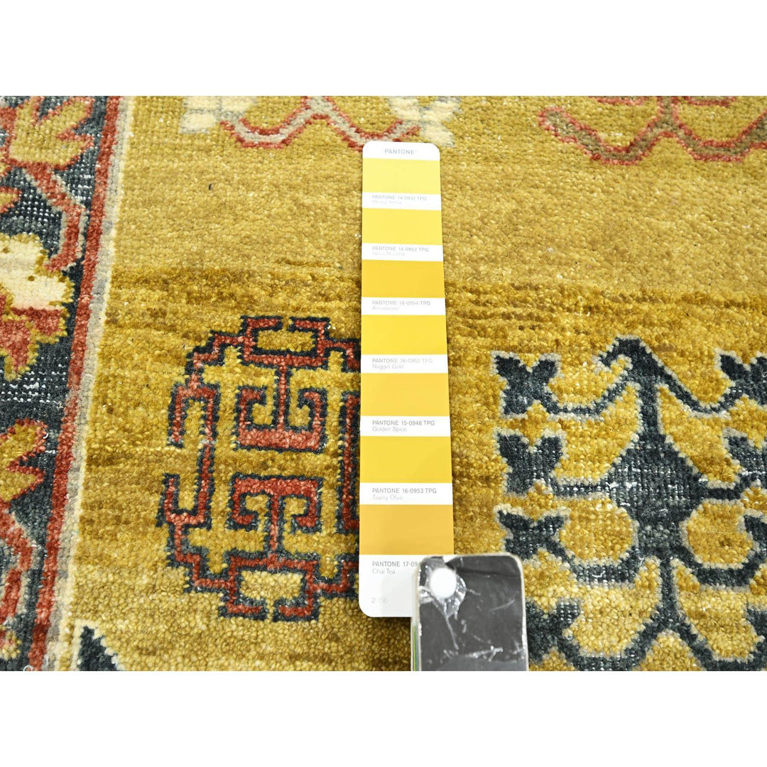 6'1" x 9'4" New Hand Knotted Green Wool Rectangle Oriental Rug - MOA10275572