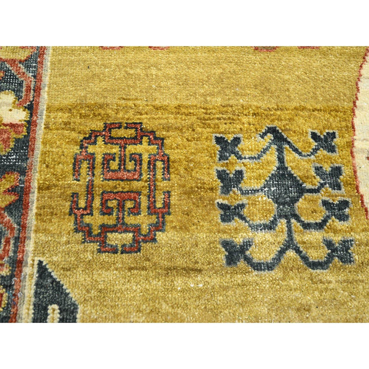 6'1" x 9'4" New Hand Knotted Green Wool Rectangle Oriental Rug - MOA10275572