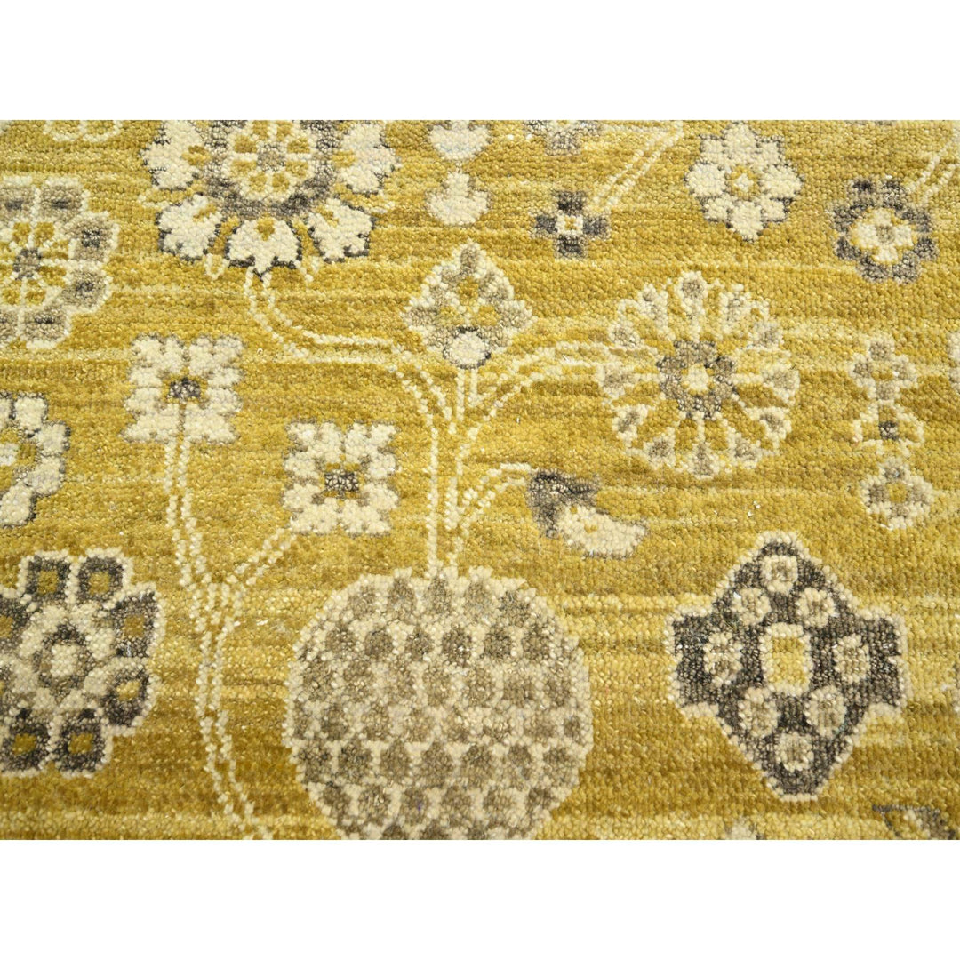 6'2" x 9'3" New Hand Knotted Green Wool Rectangle Oriental Rug - MOA10275573