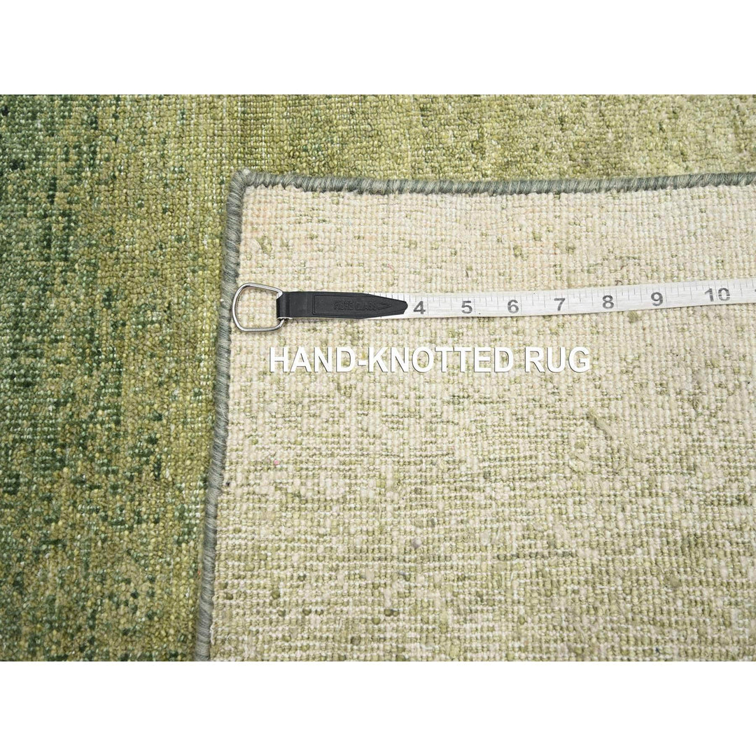 2'0" x 3'0" New Hand Knotted Green Wool Rectangle Oriental Rug - MOA10275575