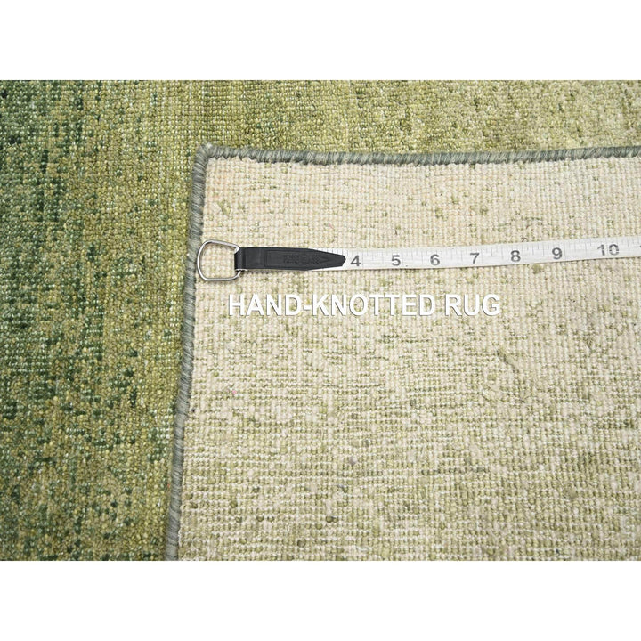2'0" x 3'0" New Hand Knotted Green Wool Rectangle Oriental Rug - MOA10275575