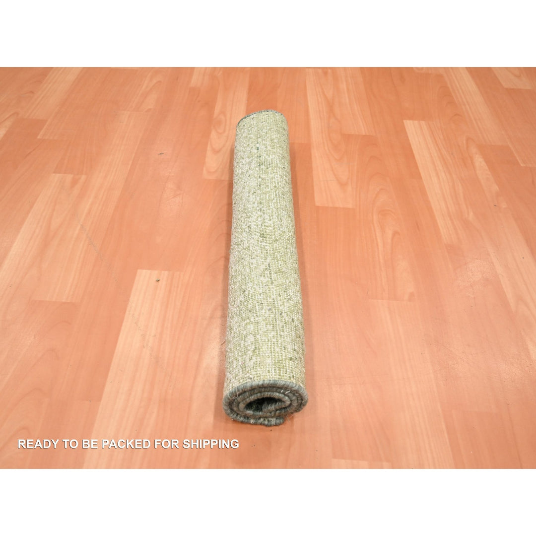 2'0" x 3'0" New Hand Knotted Green Wool Rectangle Oriental Rug - MOA10275575