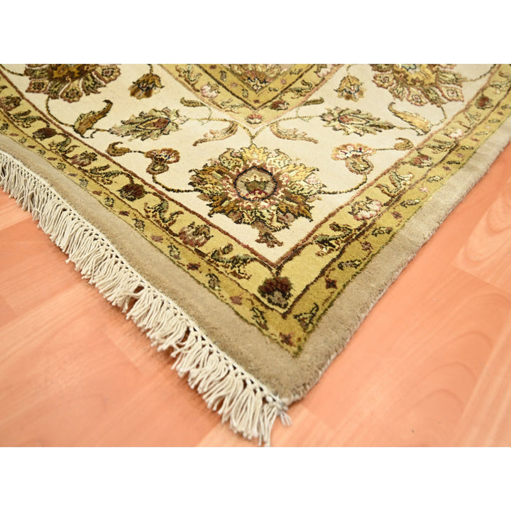 7'8" x 9'10" New Hand Knotted Brown Wool & Silk Rectangle Oriental Rug - MOA10275586