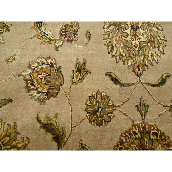 7'8" x 9'10" New Hand Knotted Brown Wool & Silk Rectangle Oriental Rug - MOA10275586