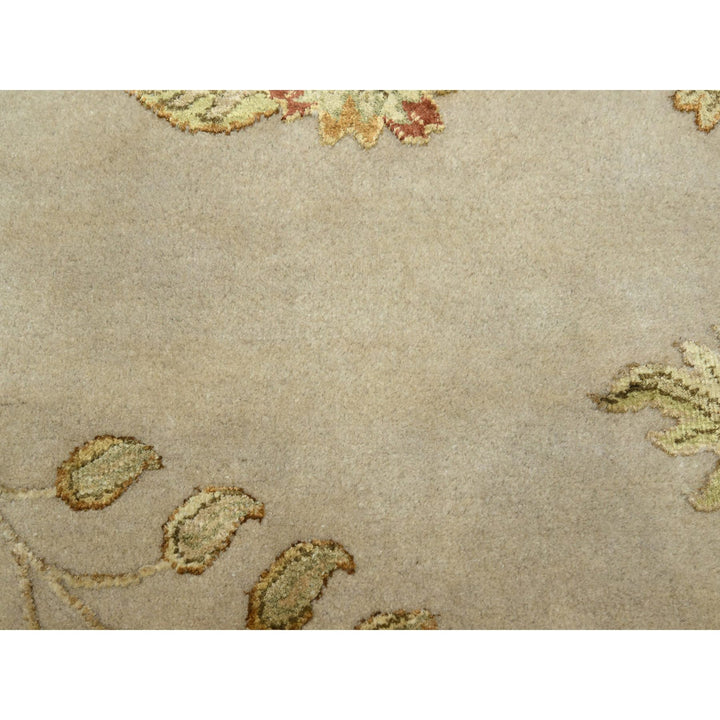 7'11" x 9'9" New Hand Knotted Ivory Wool & Silk Rectangle Oriental Rug - MOA10275588