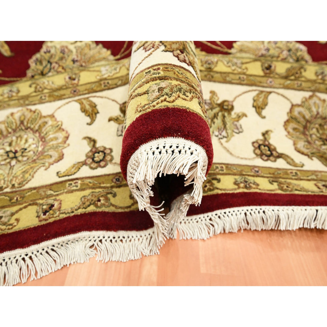 9'0" x 12'3" New Hand Knotted Red Wool & Silk Rectangle Oriental Rug - MOA10275594