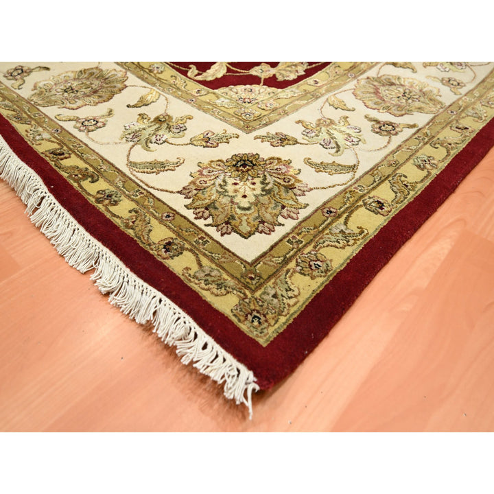 9'0" x 12'3" New Hand Knotted Red Wool & Silk Rectangle Oriental Rug - MOA10275594