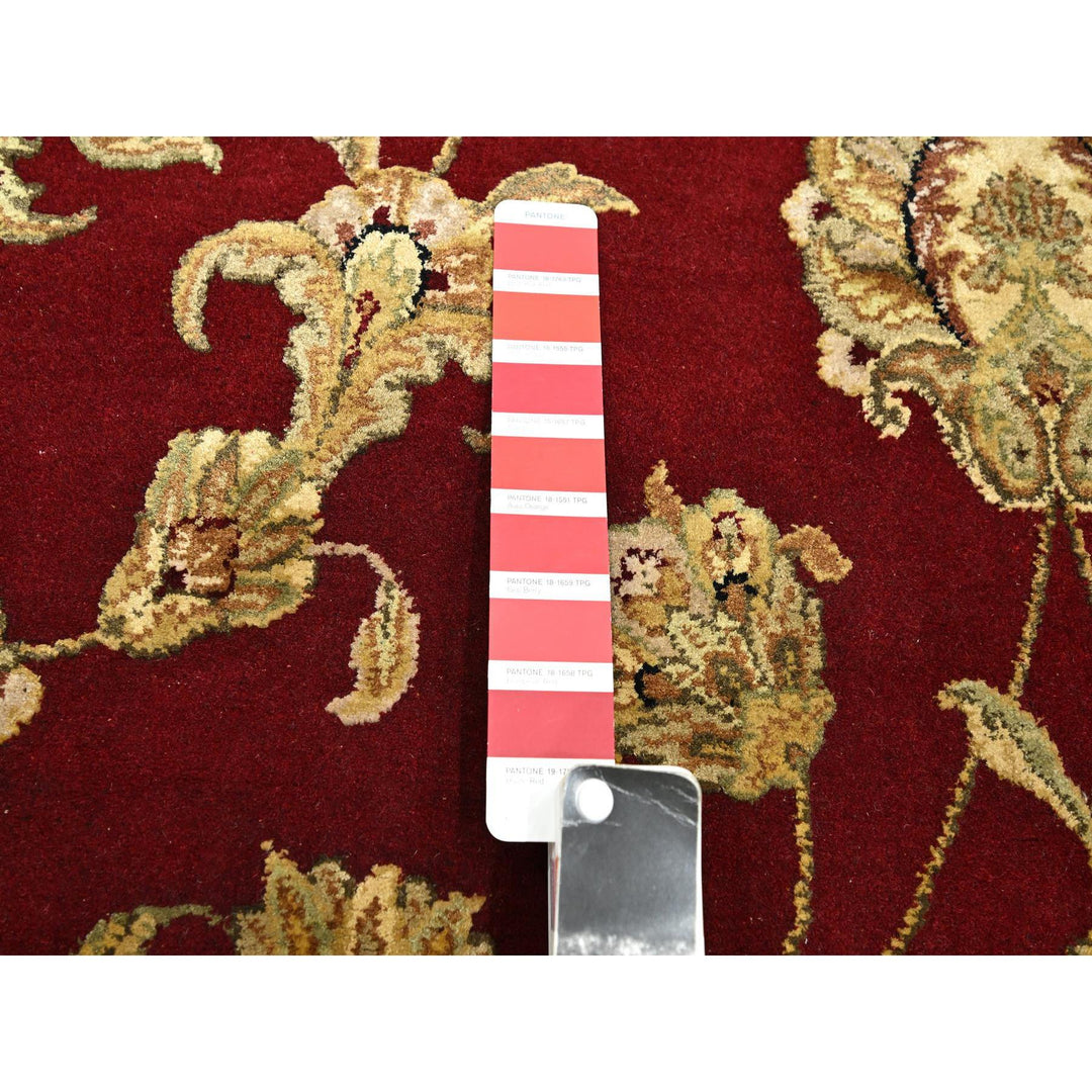 9'0" x 12'3" New Hand Knotted Red Wool & Silk Rectangle Oriental Rug - MOA10275594