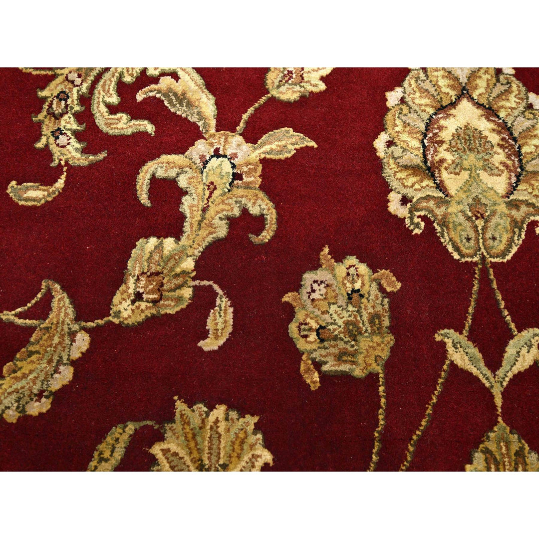 9'0" x 12'3" New Hand Knotted Red Wool & Silk Rectangle Oriental Rug - MOA10275594
