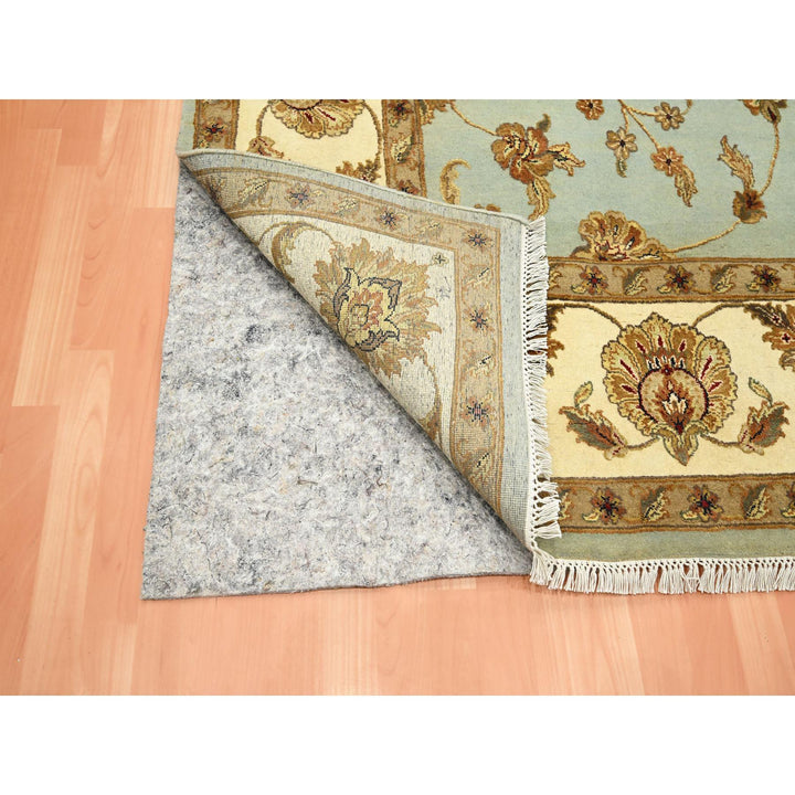9'0" x 12'5" New Hand Knotted Blue Wool & Silk Rectangle Oriental Rug - MOA10275595