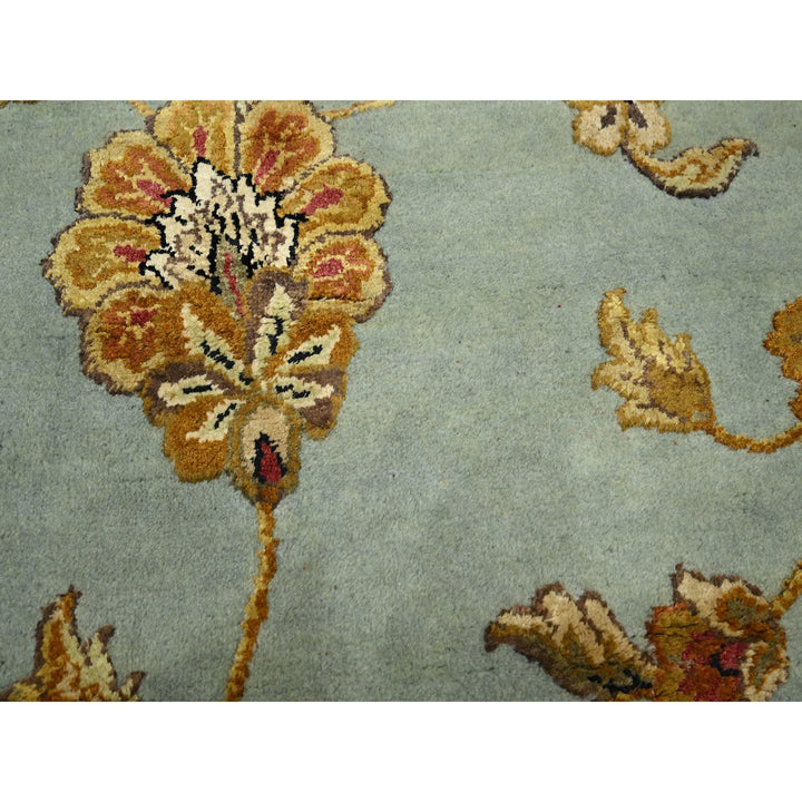9'0" x 12'5" New Hand Knotted Blue Wool & Silk Rectangle Oriental Rug - MOA10275595