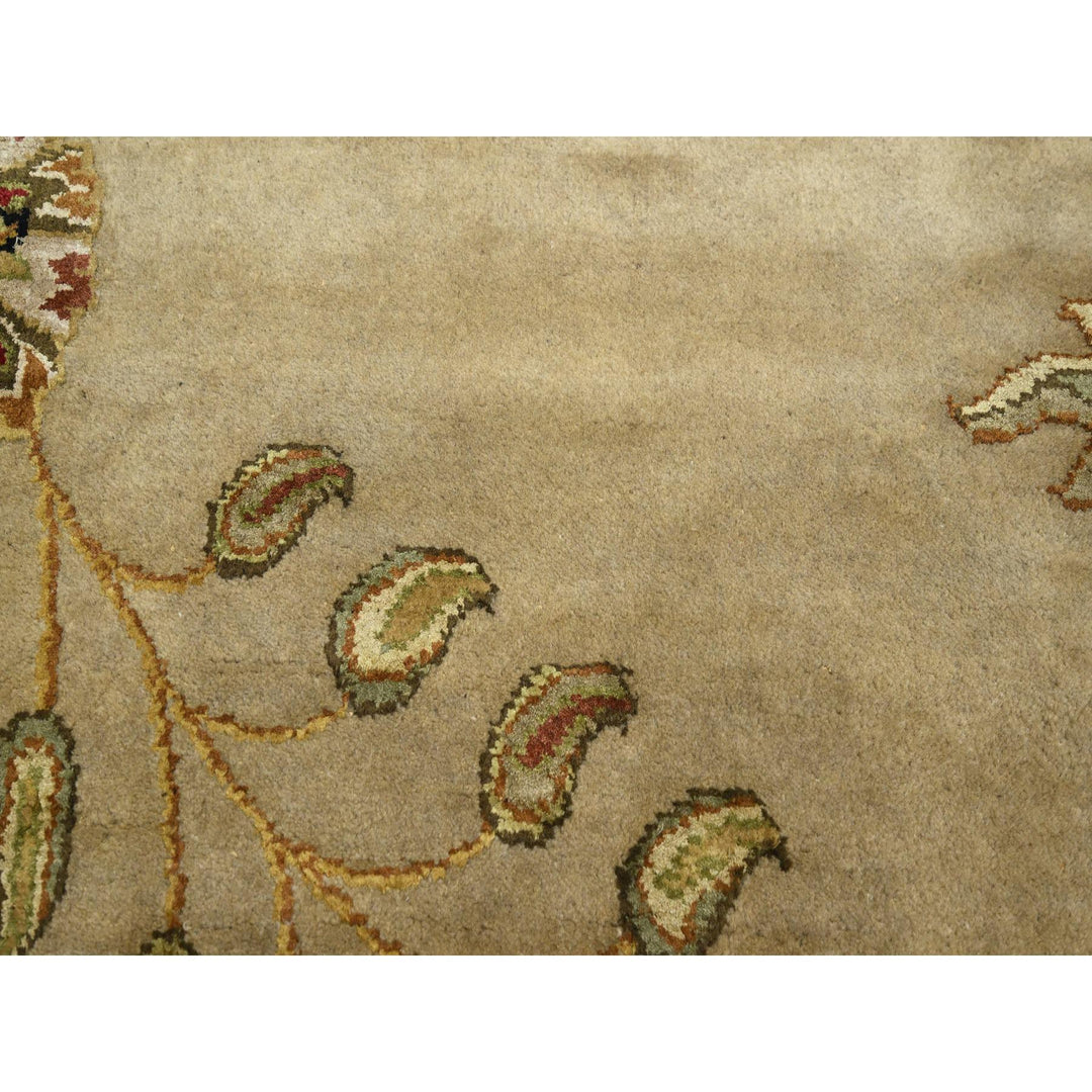 8'11" x 12'5" New Hand Knotted Brown Wool & Silk Rectangle Oriental Rug - MOA10275596