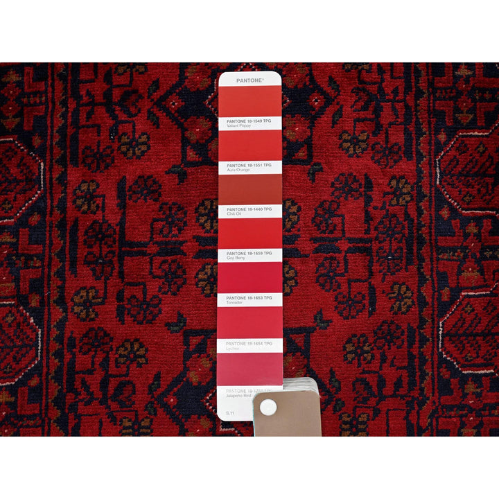 1'10" x 5'1" New Hand Knotted Red Wool Runner Oriental Rug - MOA102755