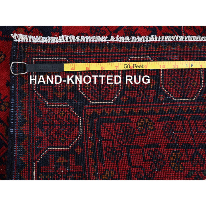 1'10" x 5'1" New Hand Knotted Red Wool Runner Oriental Rug - MOA102755
