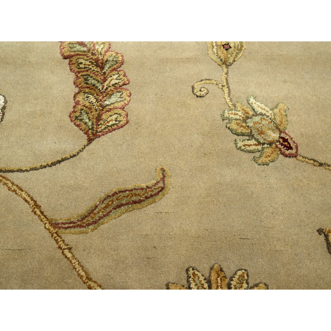 6'0" x 8'10" New Hand Knotted Brown Wool & Silk Rectangle Oriental Rug - MOA10275603