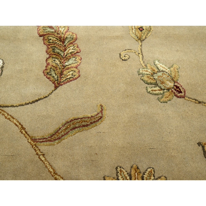 6'0" x 8'10" New Hand Knotted Brown Wool & Silk Rectangle Oriental Rug - MOA10275603