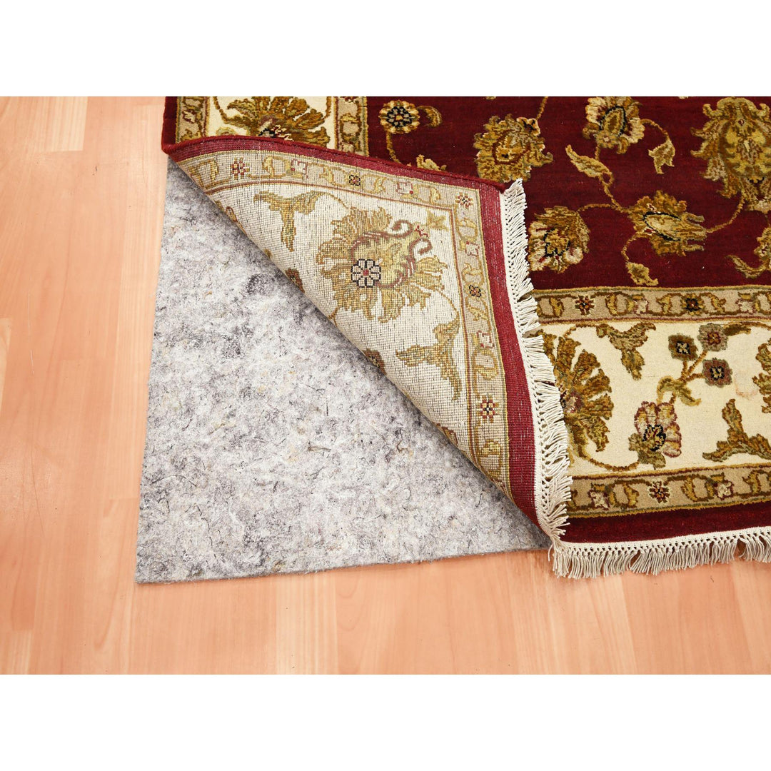 5'11" x 8'11" New Hand Knotted Red Wool & Silk Rectangle Oriental Rug - MOA10275604