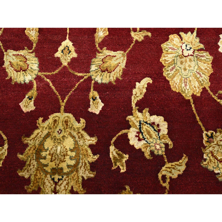 5'11" x 8'11" New Hand Knotted Red Wool & Silk Rectangle Oriental Rug - MOA10275604