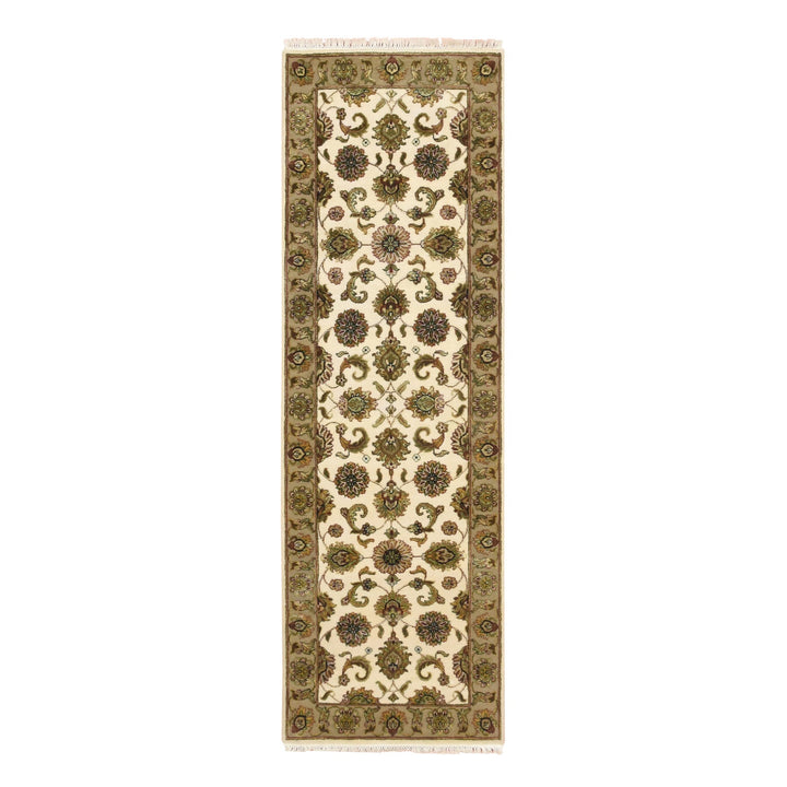 2'6" x 8'0" New Hand Knotted Ivory Wool & Silk Runner Oriental Rug - MOA10275612