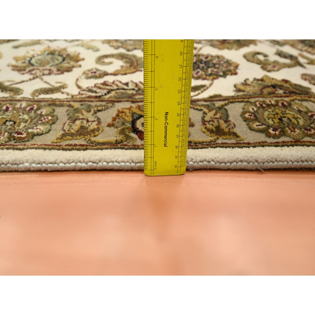 2'6" x 8'0" New Hand Knotted Ivory Wool & Silk Runner Oriental Rug - MOA10275612