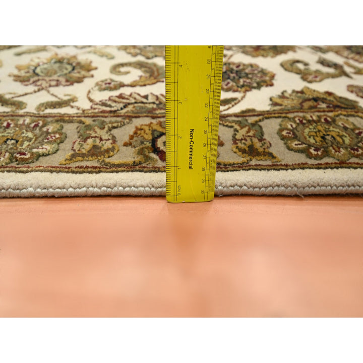 2'6" x 8'0" New Hand Knotted Ivory Wool & Silk Runner Oriental Rug - MOA10275612