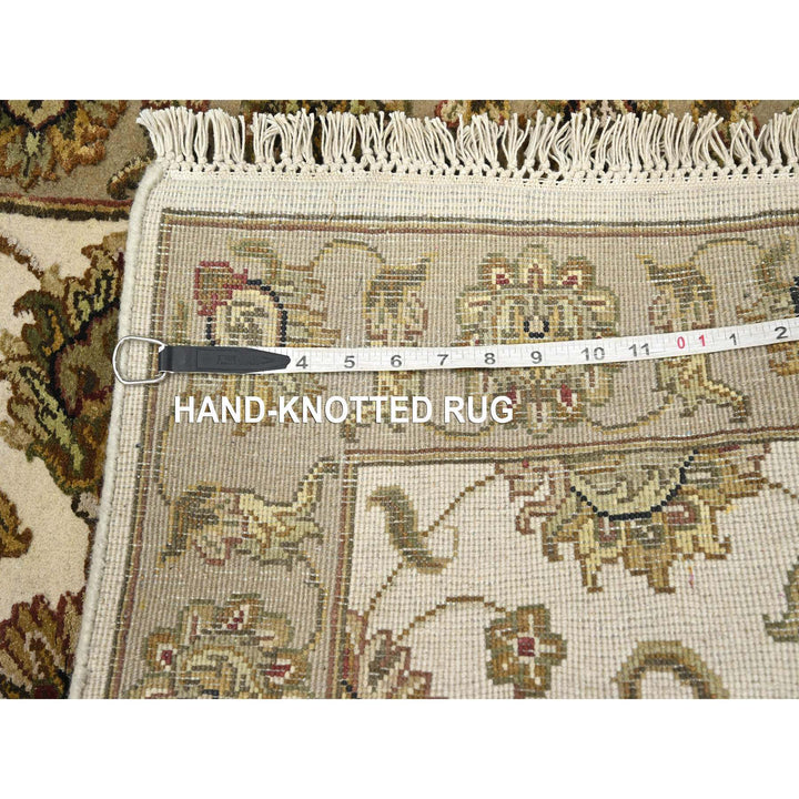 2'6" x 8'0" New Hand Knotted Ivory Wool & Silk Runner Oriental Rug - MOA10275612