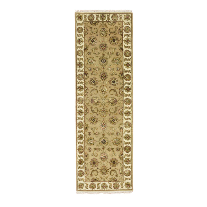2'7" x 8'1" New Hand Knotted Brown Wool & Silk Runner Oriental Rug - MOA10275613