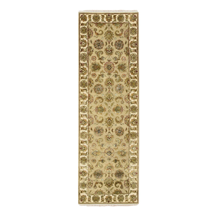 2'6" x 7'11" New Hand Knotted Brown Wool & Silk Runner Oriental Rug - MOA10275615