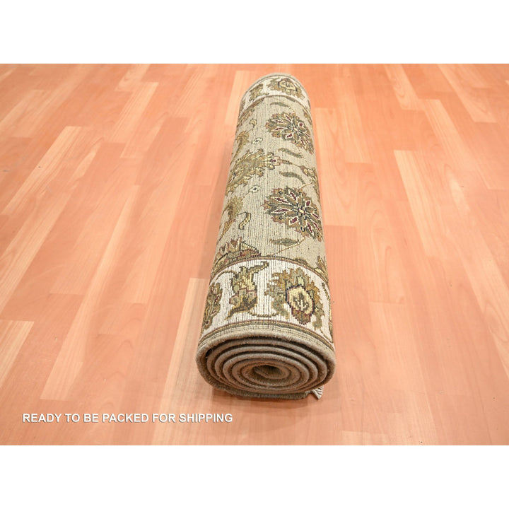 2'6" x 7'11" New Hand Knotted Brown Wool & Silk Runner Oriental Rug - MOA10275615