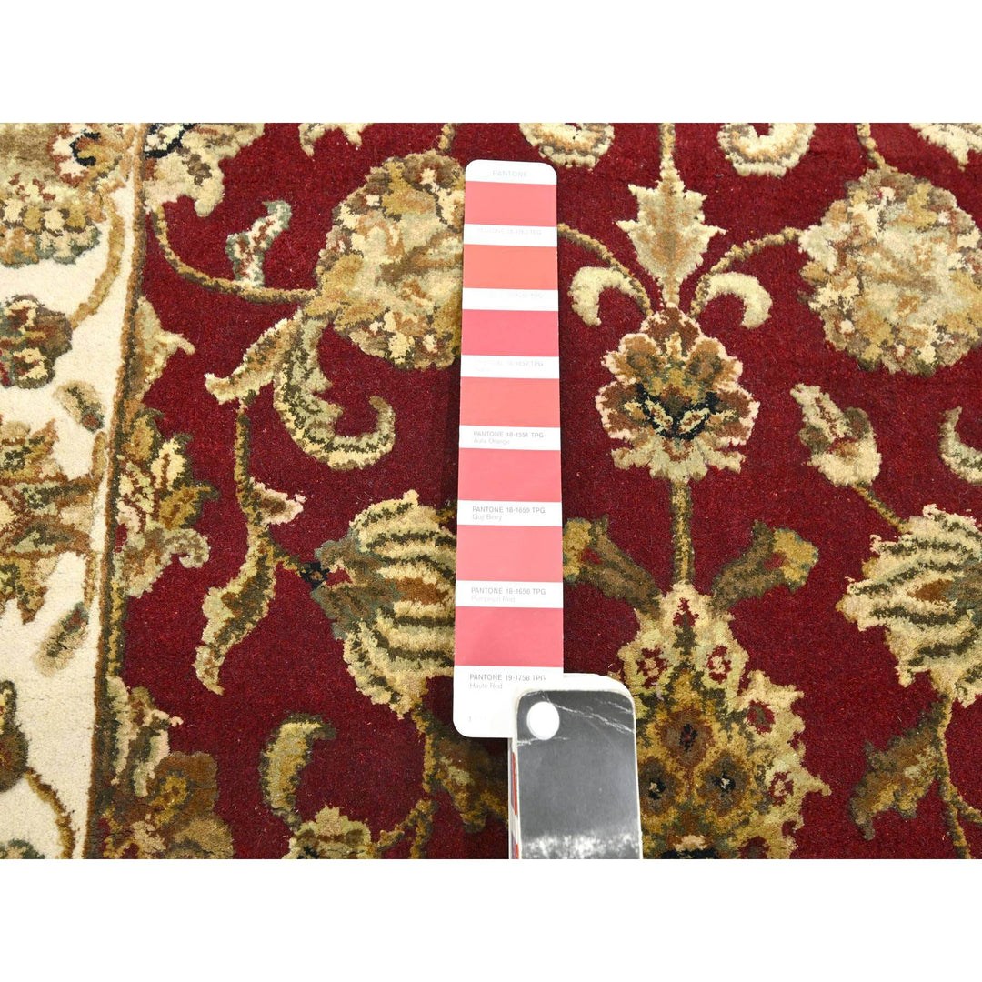 2'6" x 9'5" New Hand Knotted Red Wool & Silk Runner Oriental Rug - MOA10275616