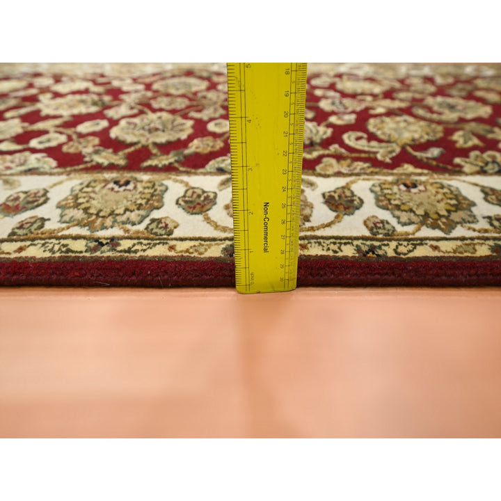 2'6" x 9'5" New Hand Knotted Red Wool & Silk Runner Oriental Rug - MOA10275616