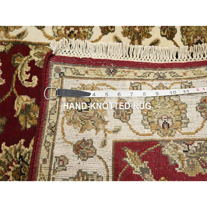 2'6" x 9'5" New Hand Knotted Red Wool & Silk Runner Oriental Rug - MOA10275616