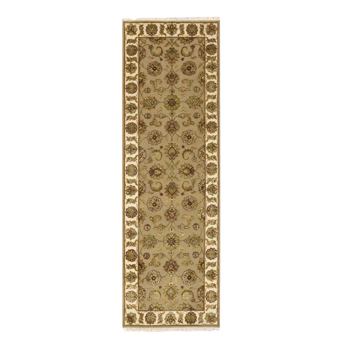 2'6" x 8'3" New Hand Knotted Brown Wool & Silk Runner Oriental Rug - MOA10275617