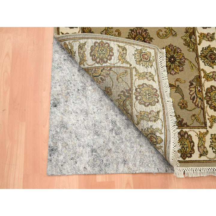 2'6" x 8'3" New Hand Knotted Brown Wool & Silk Runner Oriental Rug - MOA10275617