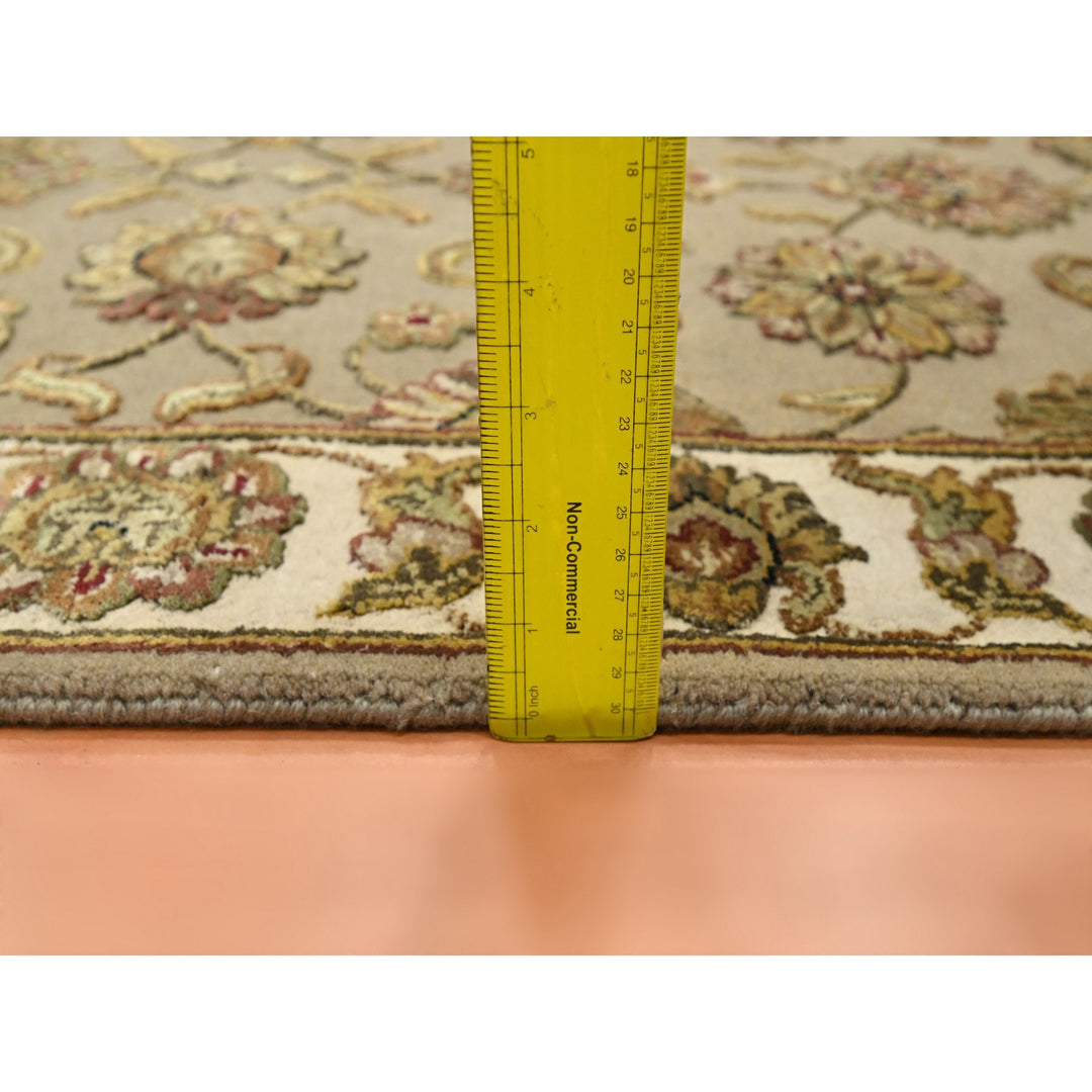 2'6" x 8'3" New Hand Knotted Brown Wool & Silk Runner Oriental Rug - MOA10275617
