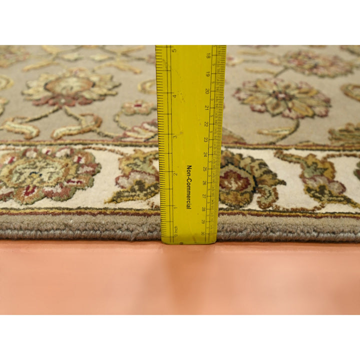 2'6" x 8'3" New Hand Knotted Brown Wool & Silk Runner Oriental Rug - MOA10275617